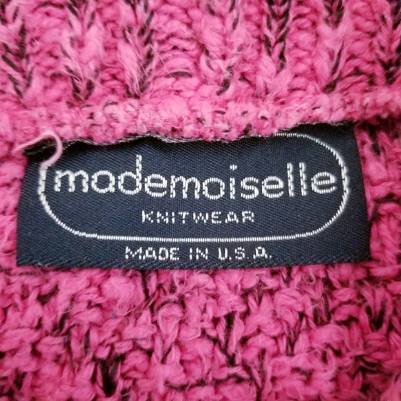 Vintage 80's retro pink black party sweater - Picture 3 of 5